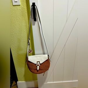 Michael Kors Leather and Straw Crossbody handbag